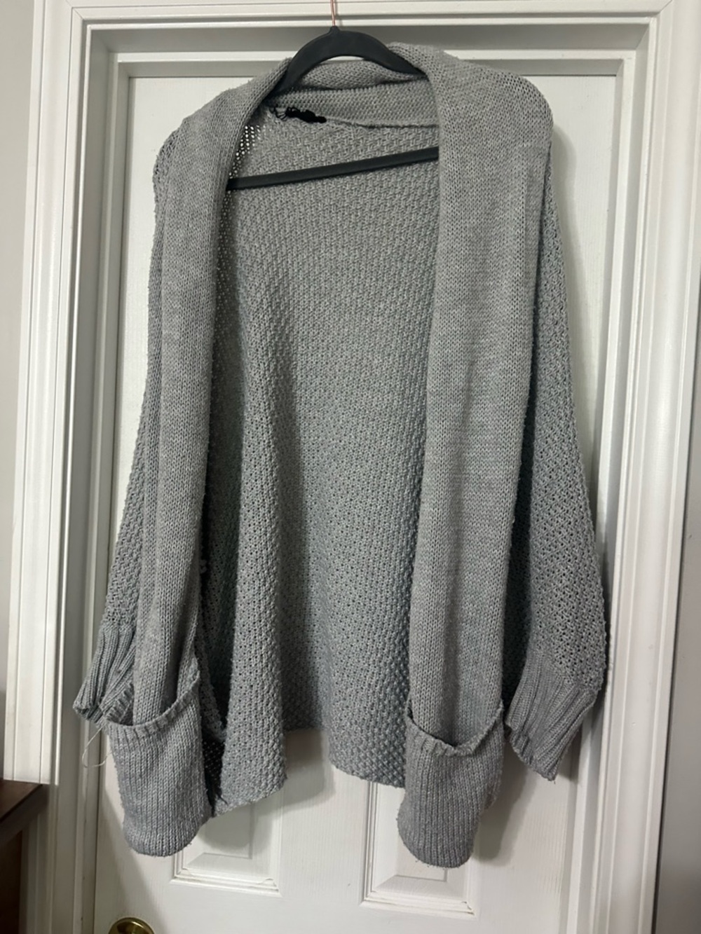 Open-Front Lightweight Grey Women's Cardigan
